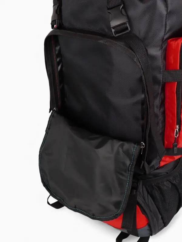 Рюкзак туристический, 90 литров, 6 наружных карманов, шнуровка, красный