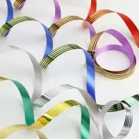 Лента упаковочная для декора и подарков, с металлическим блеском, МИКС, 1.2 см &times; 5 м&plusmn;5%