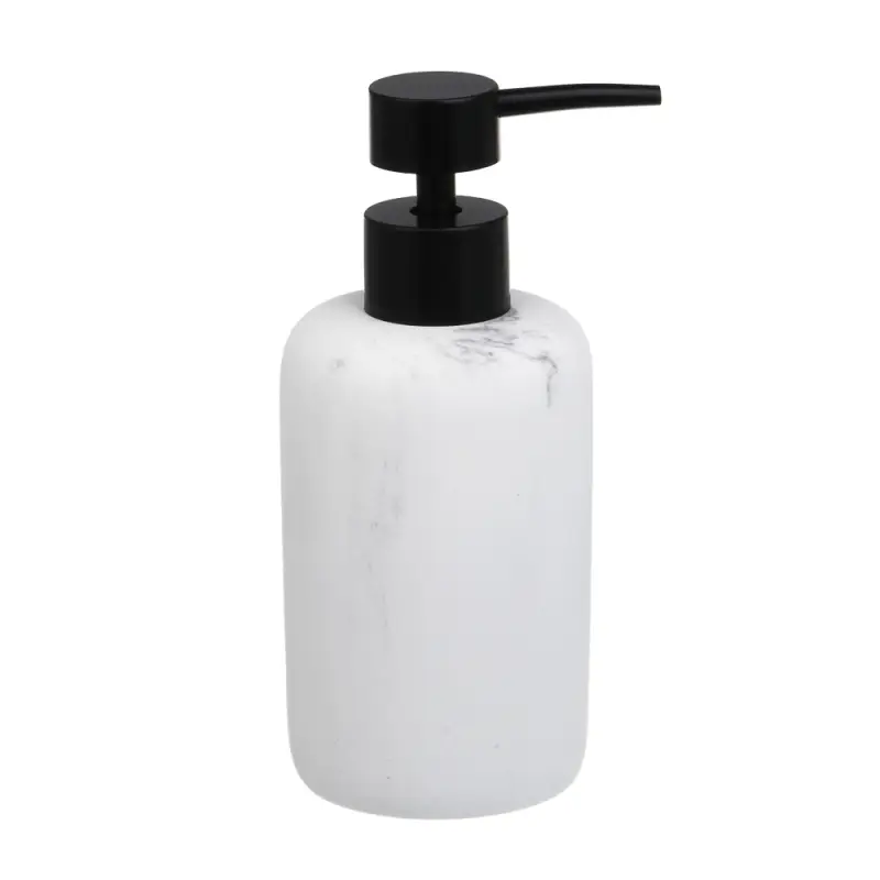 Диспенсер для жидкого мыла тм VETTA Мрамор, 300мл, смола (полирезин), бело-серый, 7,4x7,4x16,5см