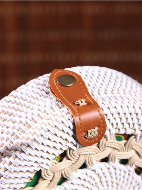 Сумка плетеная ротанг "Мандала" бежевый, 20х6х70 см