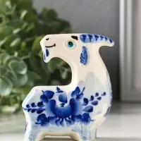 Статуэтка фарфоровая &laquo;Фигурка: Коза Русская&raquo;, авторская роспись, 10 см