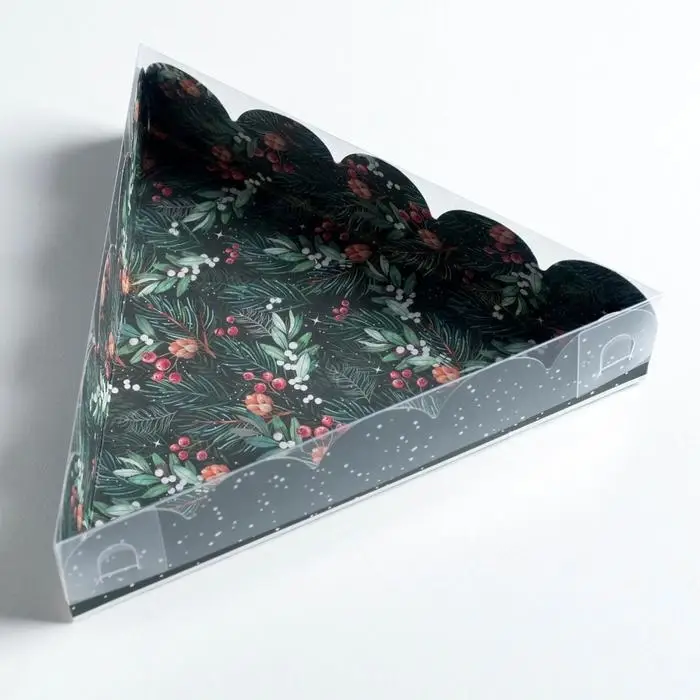 Коробка для кондитерских изделий с PVC крышкой «Happy New Year», 18 х 4 см Коробка для кондитерских изделий с PVC крышкой «Happy New Year», 18 х 4 см