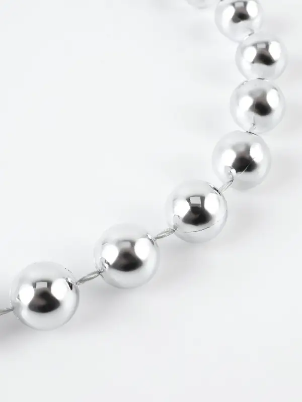 Бусы на нитях, 12 мм, 2 м, цвет серебряный