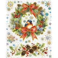 Наклейка на окно новогодняя из ПВХ пленки, с раскраской 30x38см арт.92063