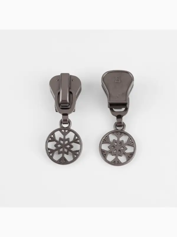 Бегунок для молнии &laquo;Трактор&raquo;, №8, &laquo;Снежинка&raquo;, 10 шт., цвет чёрный никель