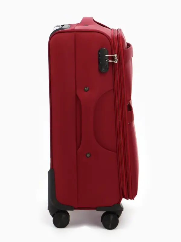 Чемодан на колёсах TEXTURA, с увеличением, кодовый замок, 42&times;26&times;68 см, 24", красный