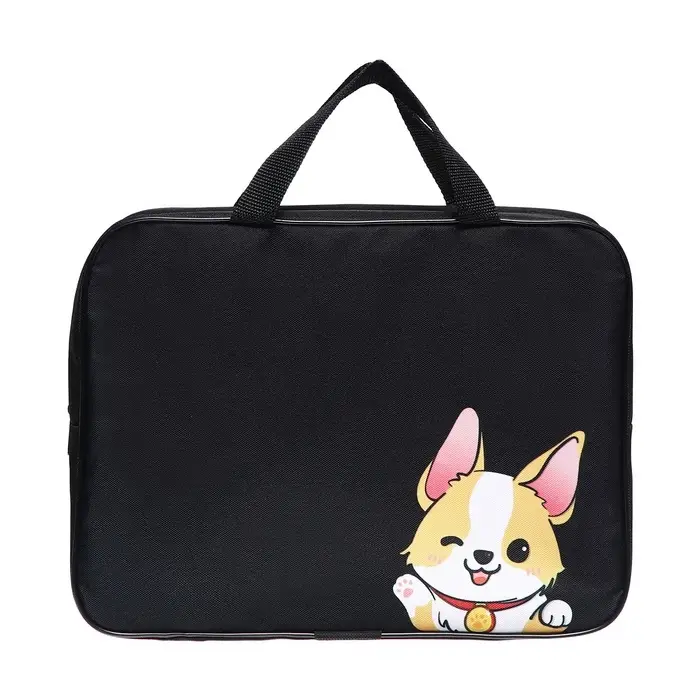 Папка с ручками текстиль А4 70мм 350*270 Calligrata "Корги" (комплектующие)