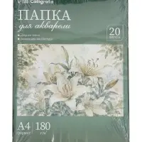 Папка для акварели А4, 20 листов &laquo;Цветы&raquo;, блок 180 г/м&sup2;