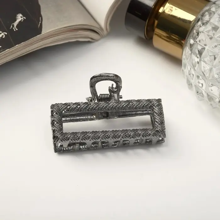 Краб для волос Краб для волос "Оливия" прямой, 5 см, чёрный