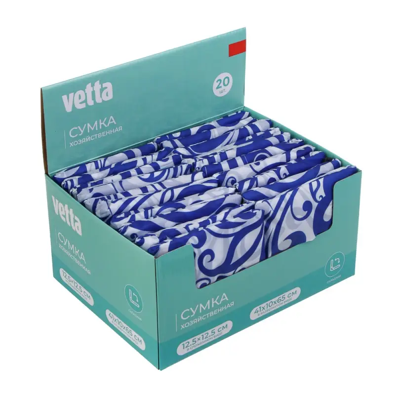 Сумка хозяйственная тм VETTA, складная, 41x10x65 см, полиэстер