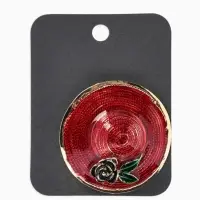 Брошь &laquo;Шляпа&raquo; с цветком, цветная в черненом золоте