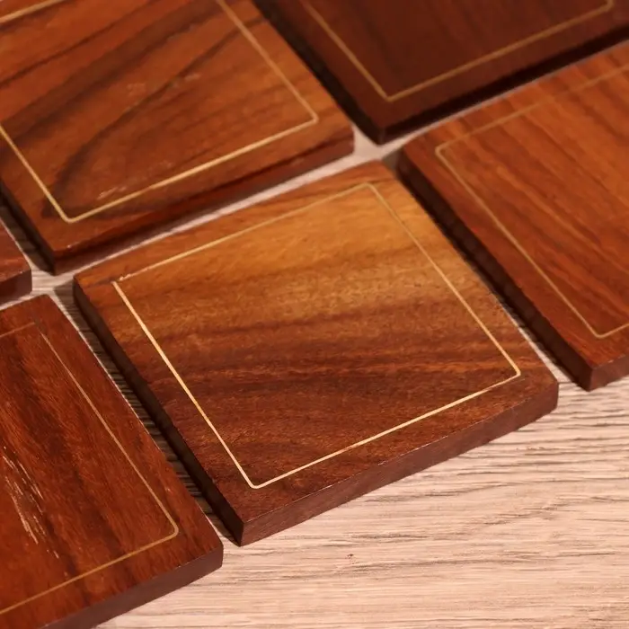 Подставки под горячее, 6 шт., 10&times;8&times;8 см, дерево шишам