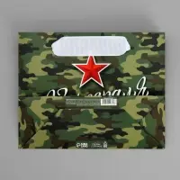Пакет подарочный ламинированный, упаковка, «С 23 февраля», S 15 х 12 х 5.5 см