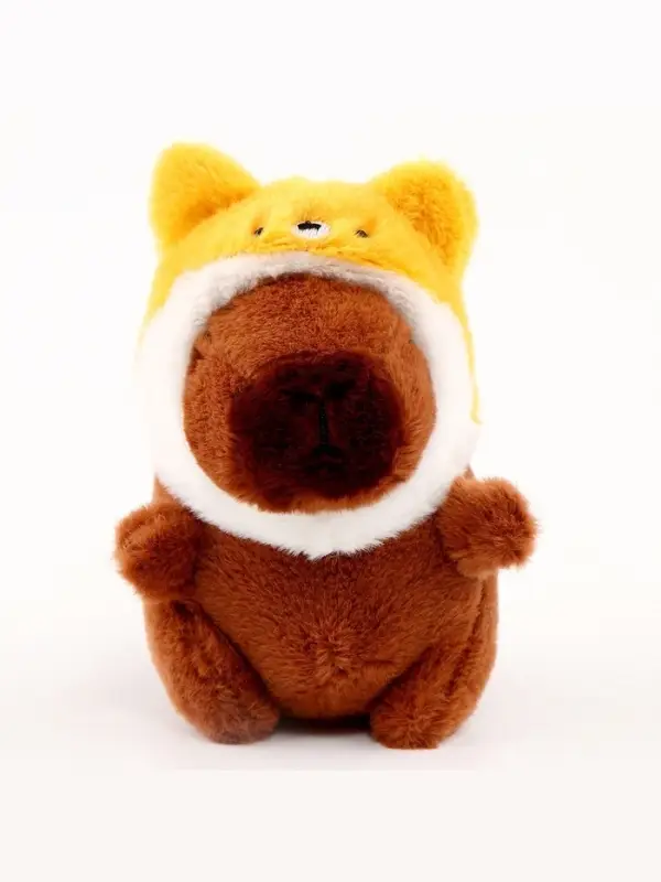 Мягкая игрушка &laquo;Капибара&raquo;, в шапочке котика, 13 см