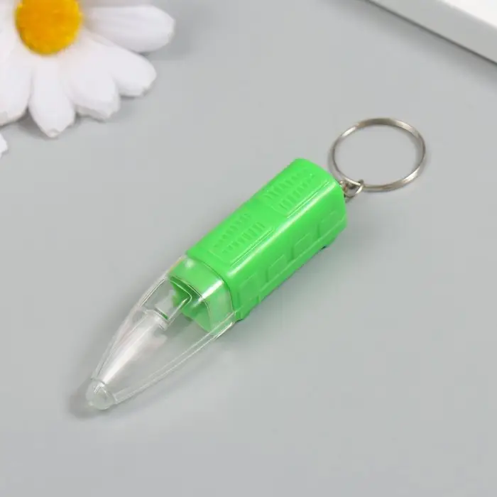 Фонарик брелок для ключей на кольце «Электропоезд», мигает, 7×1.2 см, МИКС