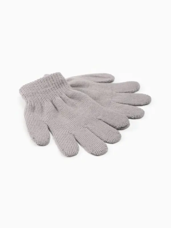 Перчатки детские MINAKU однолсойные, 14 см, цв.серый