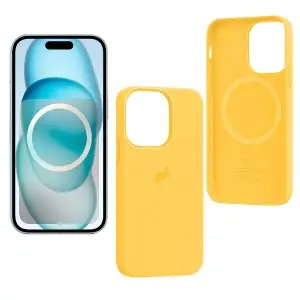 Чехол для iPhone 15 Pro Max Silicone Case 100% ORG (MagSafe + анимация NFC) c LOGO Sunshine