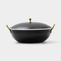 Блюдо глубокое с крышкой &laquo;Чёрный жемчуг&raquo;, 26.5&times;24.5&times;14 см, нержавеющая сталь, чёрное