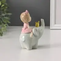 Сувенир "Девочка в розовом на слоне" 4,5х10,5х13 см