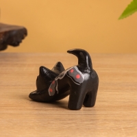 Сувенир «Потягивающийся Кот», 2.5×6×5 см, дерево, чёрный