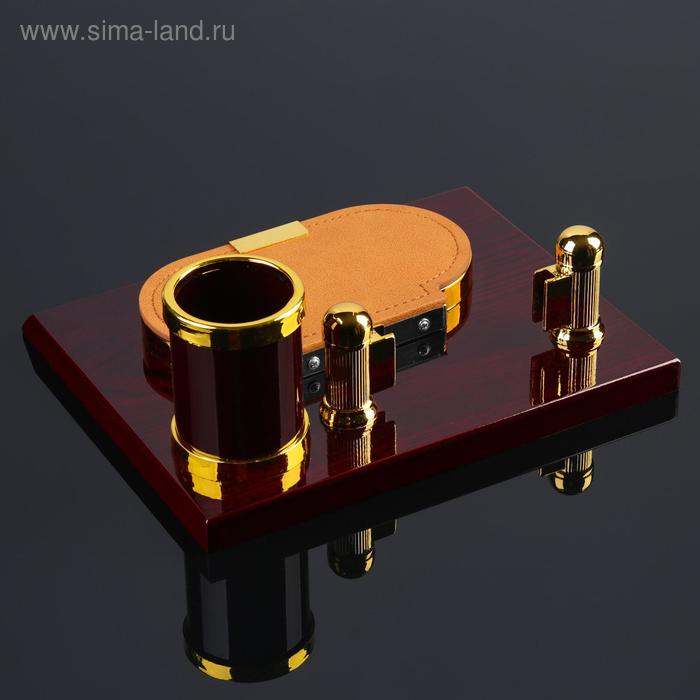 Набор настольный 3в1 с визитницей, красное дерево Набор настольный 3в1 с визитницей, красное дерево