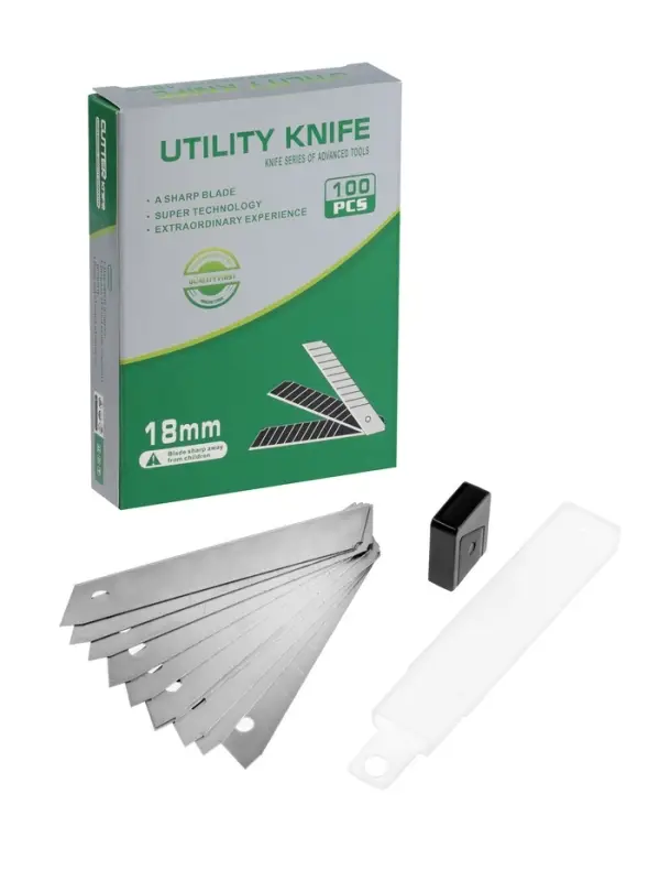 Лезвия для ножей ТУНДРА, сегментированные, 18 мм, 10 контейнеров по 10 лезвий, 100 шт.