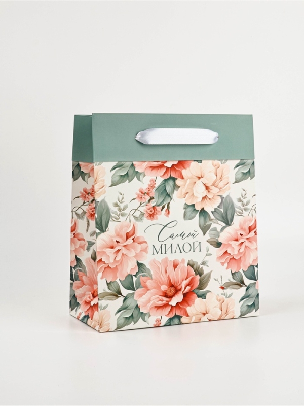 Пакет ламинированный двухсторонний «Самой милой», цветы, ML 23 × 27 × 11,5 см