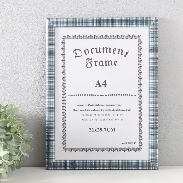 Фоторамка МДФ формат А4 Фоторамка МДФ формат А4 "Шотландская клетка на тёмно-коричневом" 1,5х24х32,7 см