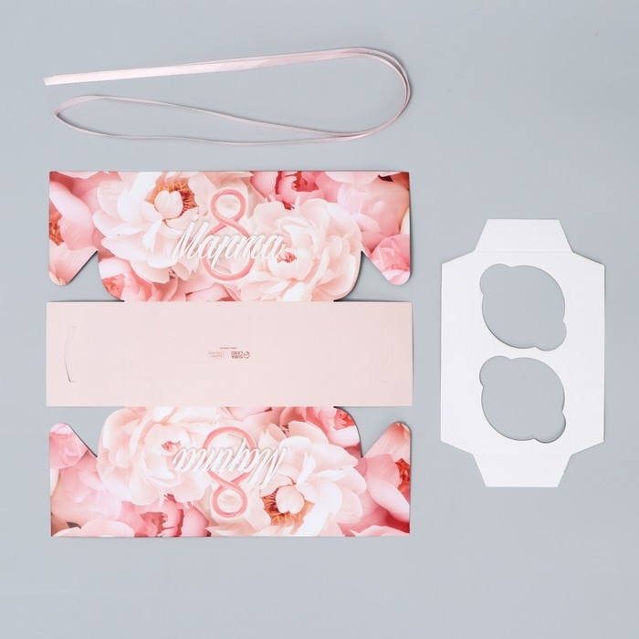 Коробка для капкейка, кондитерская упаковка, 2 ячейки «8 марта», 16 х 8 х 10 см Коробка для капкейка, кондитерская упаковка, 2 ячейки «8 марта», 16 х 8 х 10 см