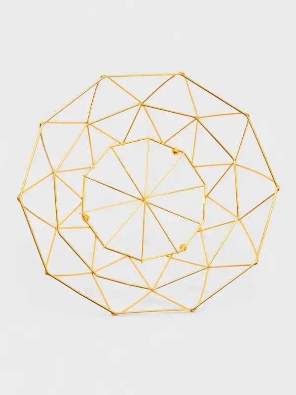 Ваза для фруктов &laquo;Доляна. Геометрия Голд&raquo;, 25.5&times;27&times;10 см, золотистая