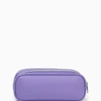 Косметичка - пенал на молнии с двумя отделами, фиолетовая