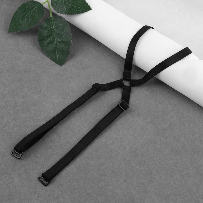 Бретели текстильные, крестообразные, 1 см, цвет чёрный Бретели текстильные, крестообразные, 1 см, цвет чёрный