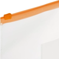 Папка-конверт на молнии А5 150мкм прозрачн.,с карманом д/визитки 10шт/уп