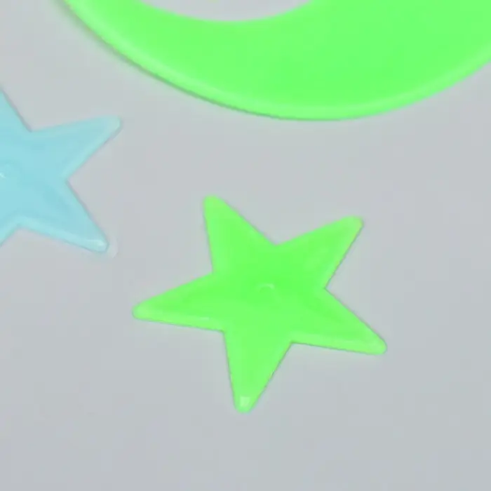 Наклейка фосфорная пластик "Месяцы и звёзды разных размеров" набор 12 шт 17х12 см