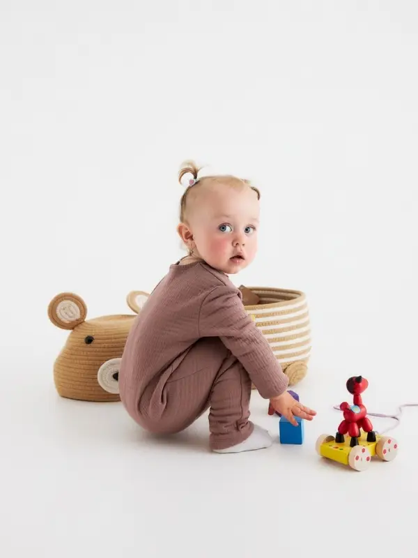 Корзина для игрушек SL Home &laquo;Медведь&raquo;, плетёная, ручной работы, 25&times;26&times;41 см, коричневая