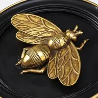 Панно интерьерное полистоун "Муха" чёрный с золотом 19,2х3х19,2 см