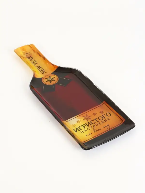 Блюдо сервировочное новогоднее &laquo;Игристого настроения&raquo;, 12&times;35 см, стекло