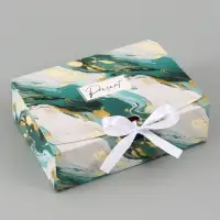 Коробка подарочная самосборная Present, 16.5&times;12&times;5 см, с лентой
