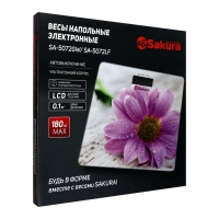 Весы напольные Sakura SA-5072LF, электронные, до 180 кг, 1хCR2032, стекло, "лаванда"