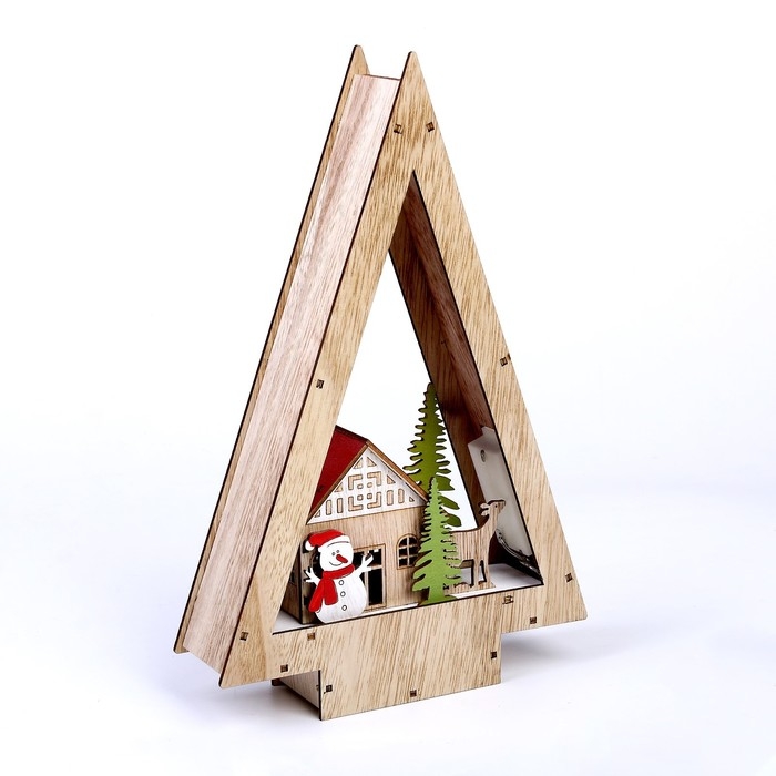 Декор с подсветкой «Домик в виде ёлки» 18 × 5 × 28 см Декор с подсветкой «Домик в виде ёлки» 18 × 5 × 28 см
