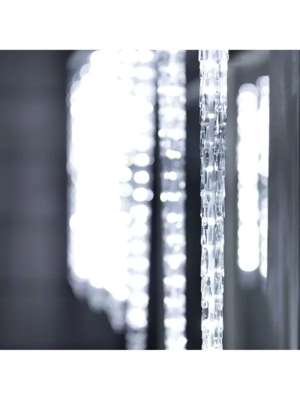 Гирлянда &laquo;Сосульки рифленые&raquo; 2.5&times;0.42 м, IP65, прозрачная нить, 288 LED, свечение белое с эффектом стекания, 12 В