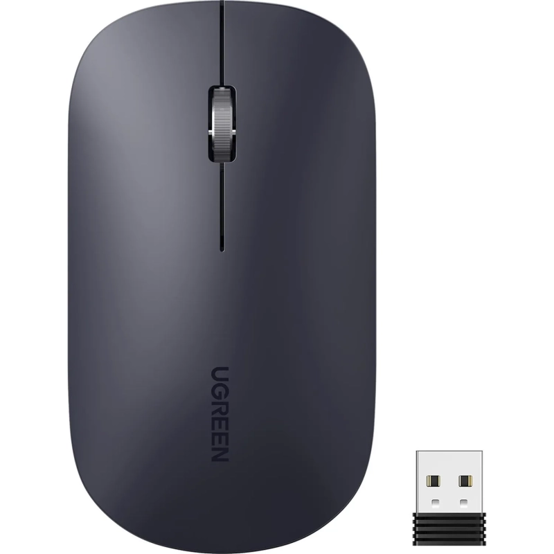 Мышь компьютерная Ugreen MU001 (90372) серо-черный WLS