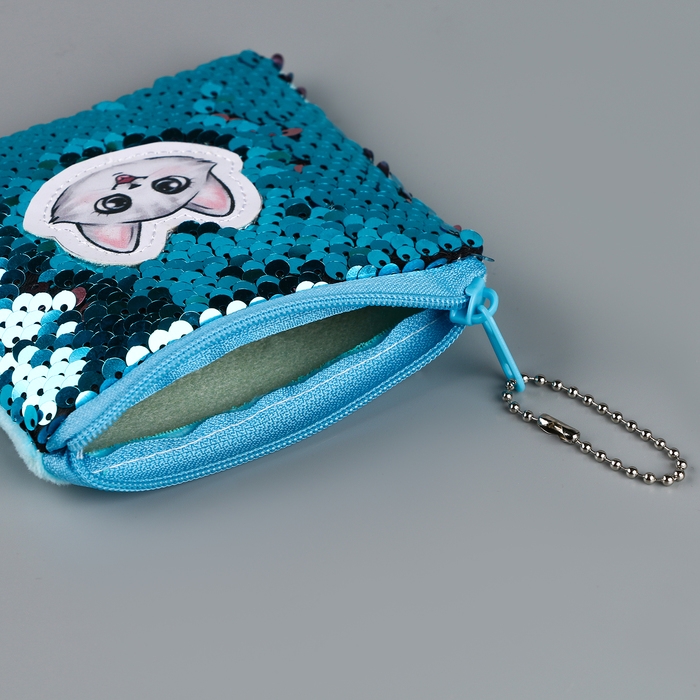 Кошелёк с пайетками антистресс «Волшебный котик»