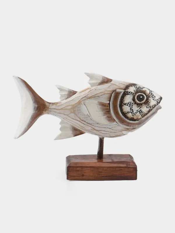 Сувенир "Рыба" дерево 25х7х18 см, цв. белый