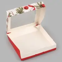 Коробка складная новогодняя &laquo;Поздравляю!&raquo;, 20&times;20&times;4 см