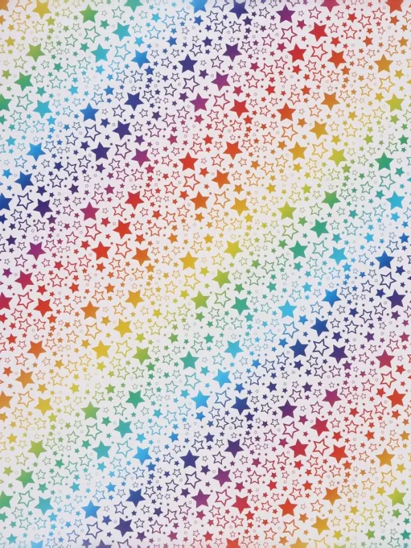 Бумага упаковочная глянцевая &laquo;Радужные звезды&raquo;, 70&times;100 см