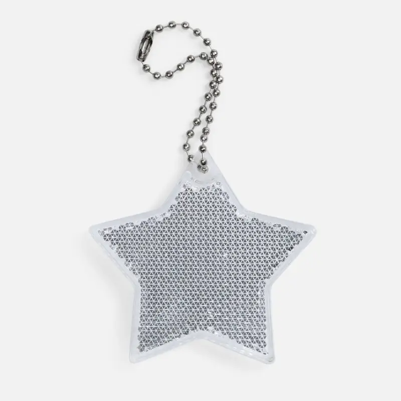 Пешеходный светоотражатель с цепочкой «Звезда», белый Пешеходный светоотражатель с цепочкой «Звезда», белый