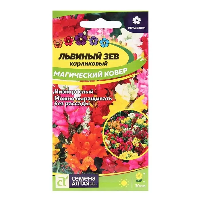 Семена цветов Львиный зев  Семена цветов Львиный зев "Магический Ковер", Сем. Алт, ц/п, 0,2 г