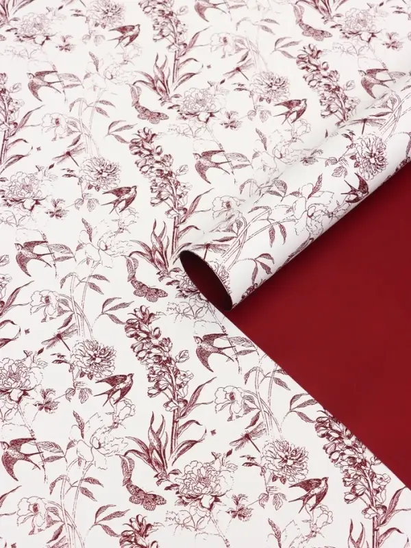 Пленка для цветов, "Романтика", винный, 57х57 см