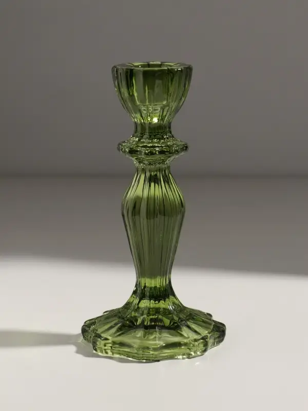 Подсвечник стекло  Подсвечник стекло "Бутон на ножке" зелёный d=2 см 8х8х15 см